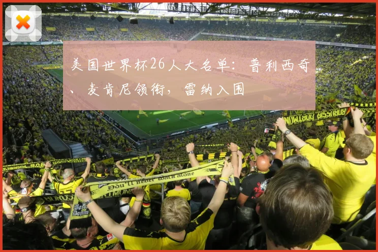 美国世界杯26人大名单：普利西奇、麦肯尼领衔，雷纳入围