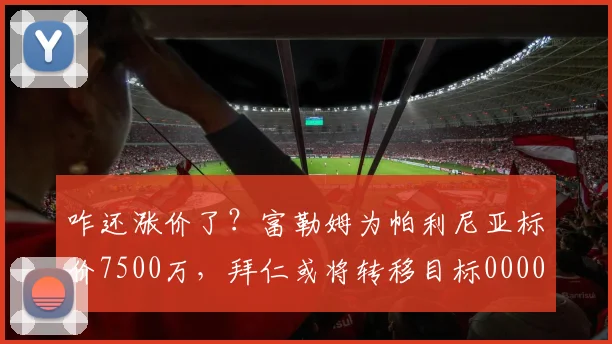 咋还涨价了？富勒姆为帕利尼亚标价7500万，拜仁或将转移目标0000644